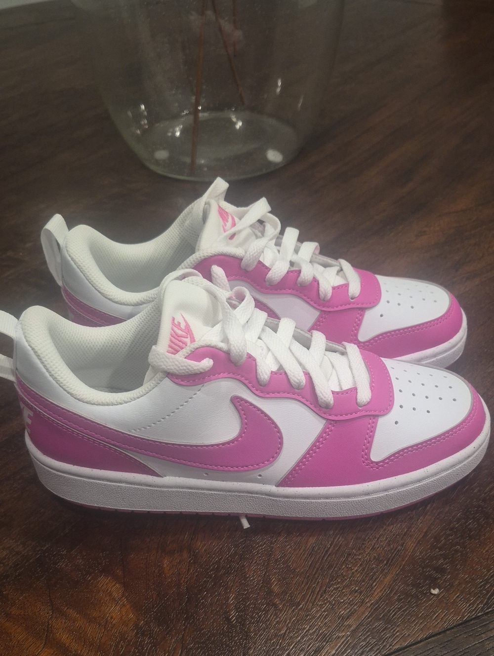 New Nike Youth Court Borough in Hot Pink and White